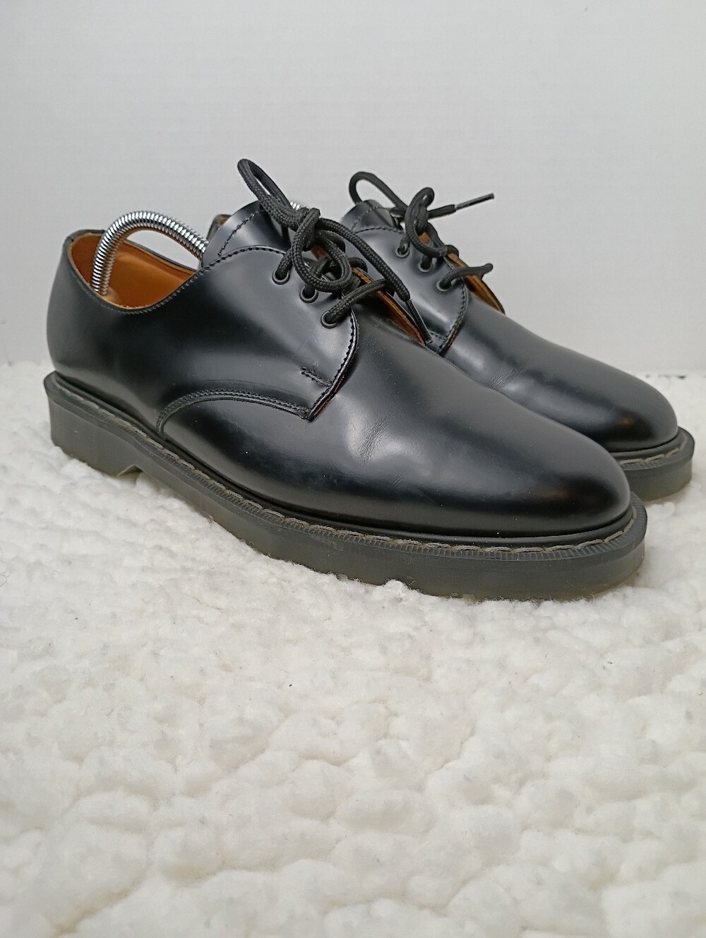 Solovair 3 Eye Gibson Derby Shoes Black Leather Made England Men's UK 10